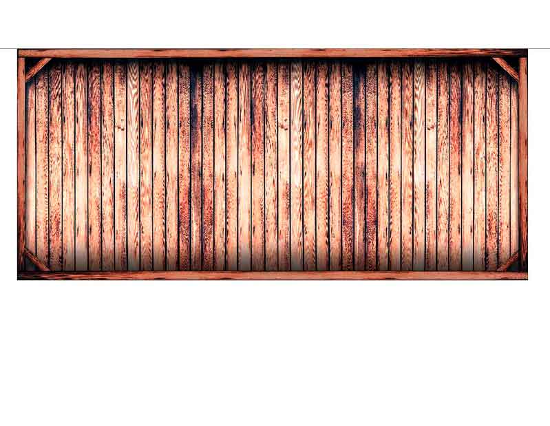 Geschlossene Holzkiste aus hellen Holzplanken mit Textur