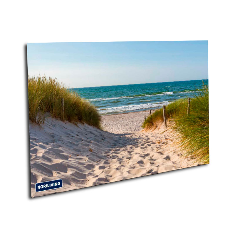 Leinwandbild mit Strandmotiv – Dünenweg zum Meer Strandlandschaft mit Dünen und Meer auf einer Leinwand