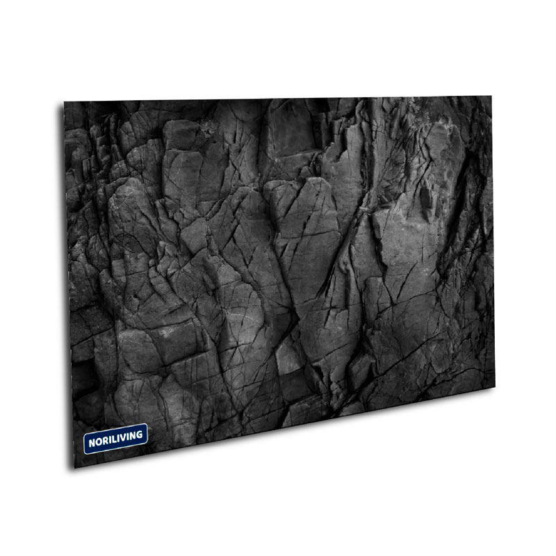 Dunkle Felswand-Druck auf Leinwand - Noriliving Design Leinwanddruck mit einer detaillierten Aufnahme einer dunklen Felswand, präsentiert von Noriliving.