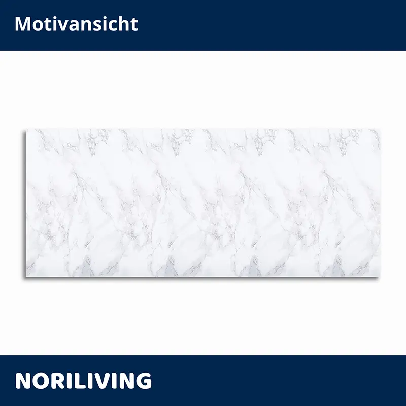 Marmor-Design Rückwand in Weiß für Küche