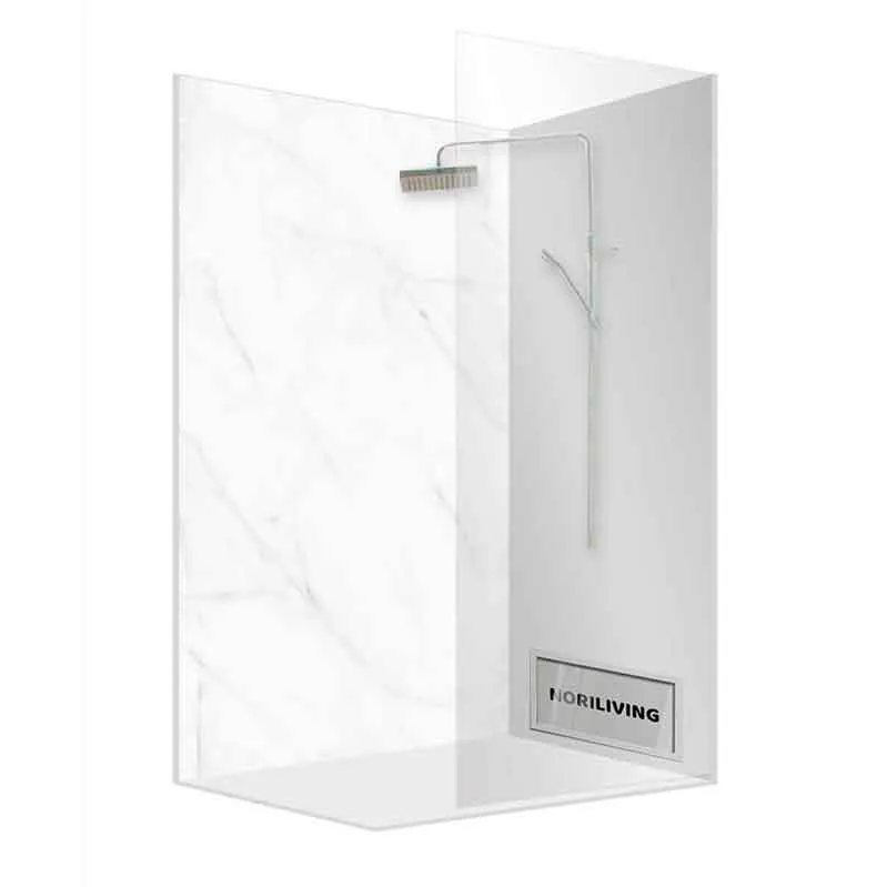 Duschkabine Walk-In Glaswand mit Regendusche