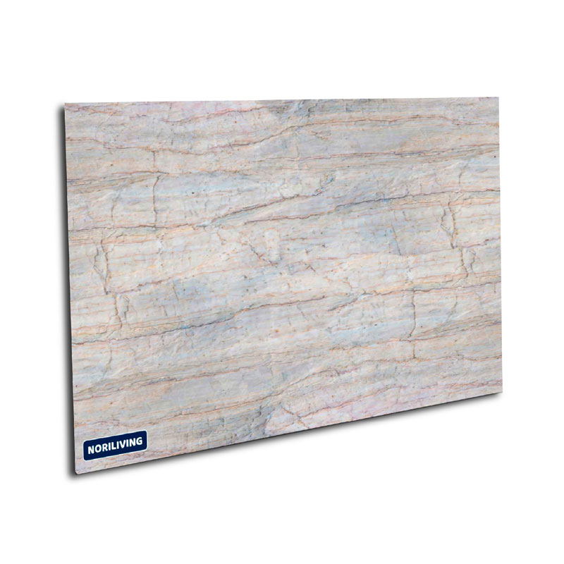 Wandbild mit natürlicher Steinstruktur und NORILIVING-Logo