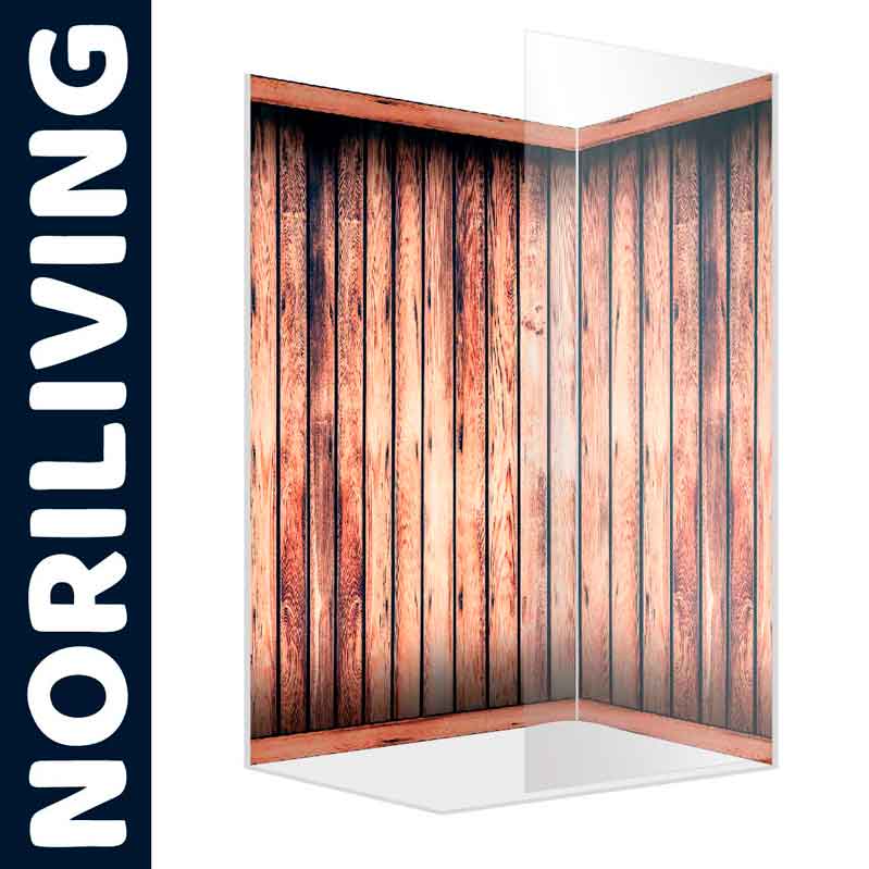 Eck-Duschwand von Noriliving mit dekorativer Holzoptik