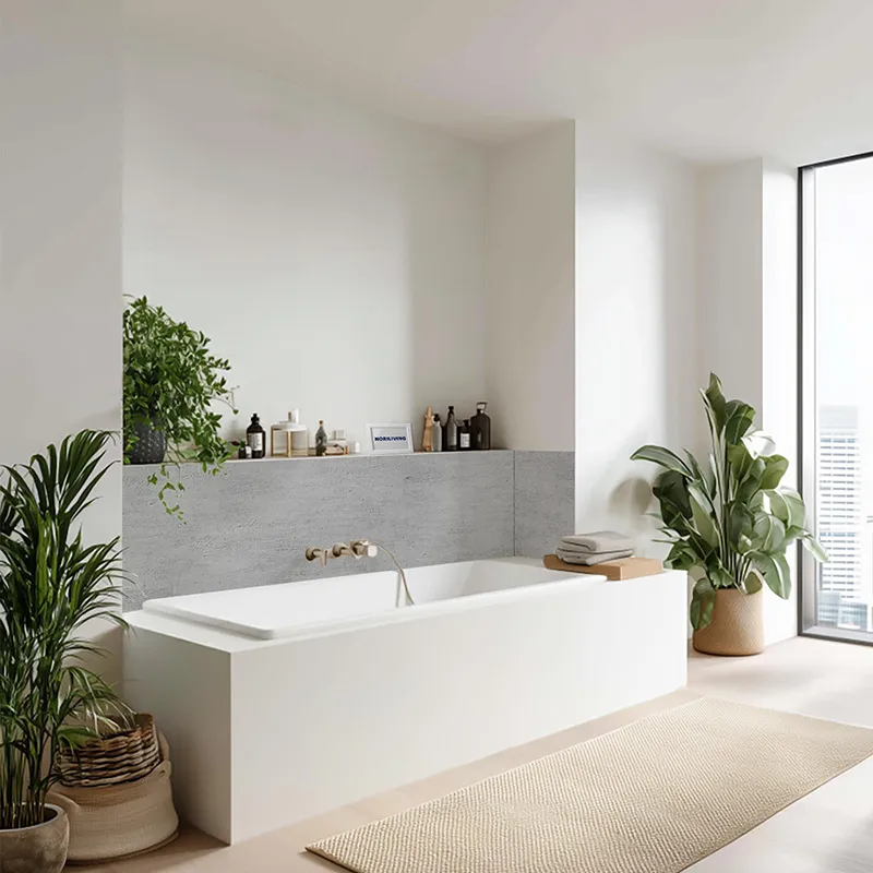 Badrückwand Alu Stein mittel grau Beton 262